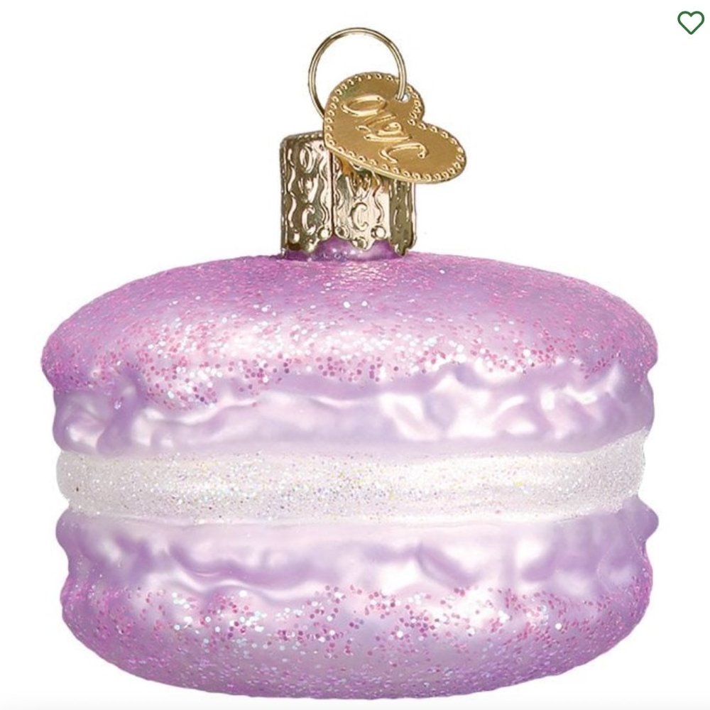 Old World Christmas Macaron Glass Ornament - Purple